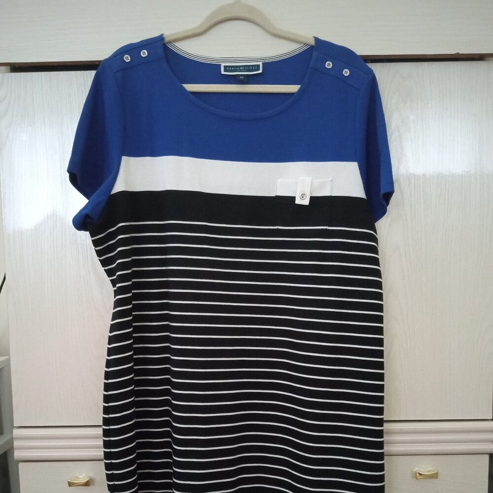 Karen Scott Sport PLUS Women's Colorblock Striped Knit Dress SIZE 2X